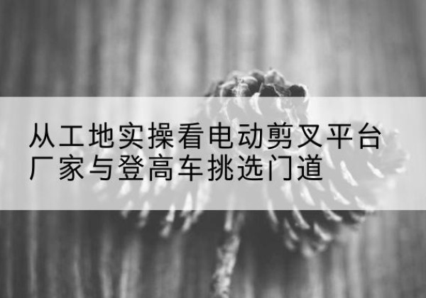 屏边电动剪叉升降平台厂家-从工地实操看电动剪叉平台厂家与登高车挑选门道